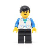 LEGO trn094 - (Suit with 2 Pockets White, Black Legs, Black Male Hair)